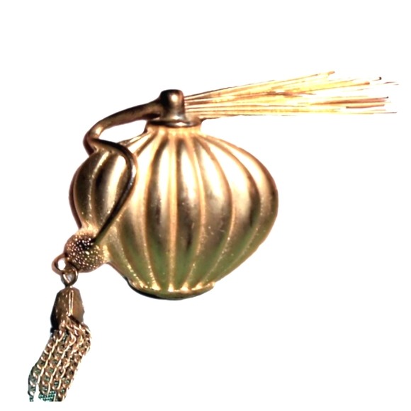 80's Atomizer Brushed Gold Brooch Maggie Lawrence - Picture 6 of 13